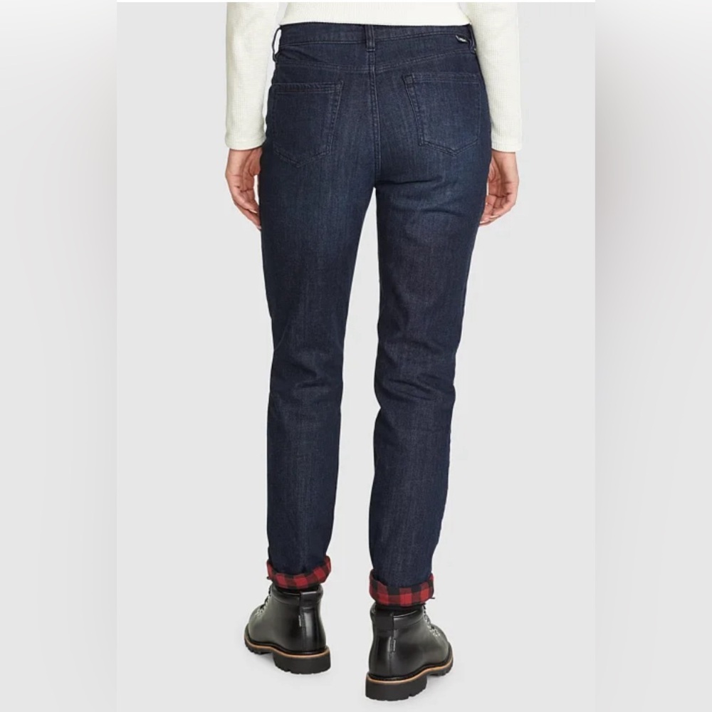 Eddie Bauer Flannel Lined Women's Relaxed Fit Straight Leg Jeans Size 10 - Picture 3 of 15